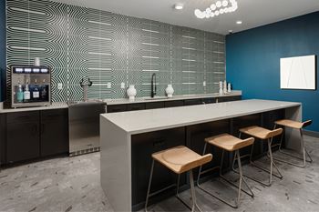 Community kitchen including wine and beer taps